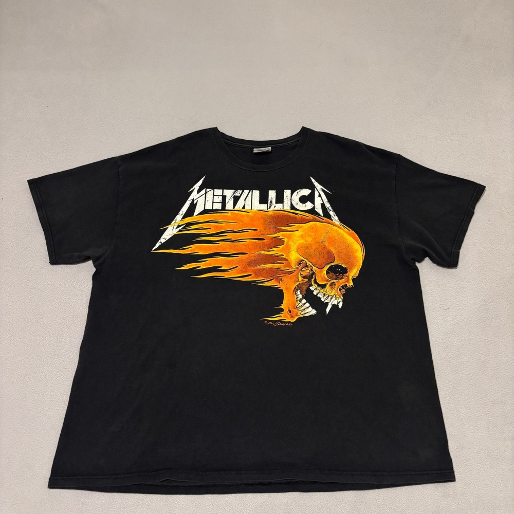 Metallica Summer Sh*t 94 1994 Tour Shirt Pushead Flaming Skull Black Hanes 2XL
